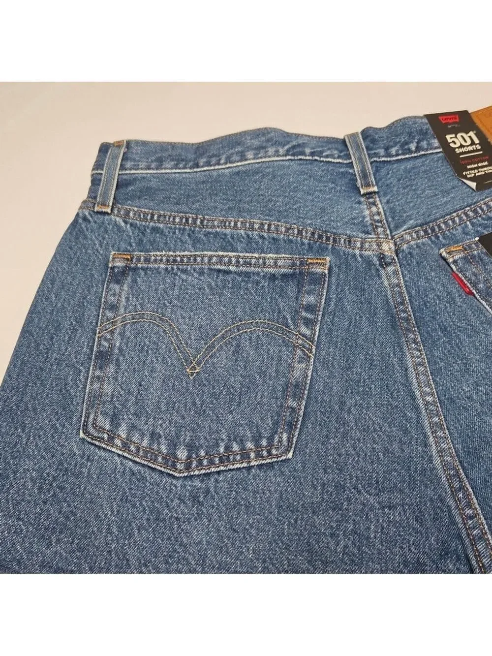Levi's 501 Original Style Premium Denim High Rise Shorts Cut Off Women's Size 31 - Picture 9 of 16